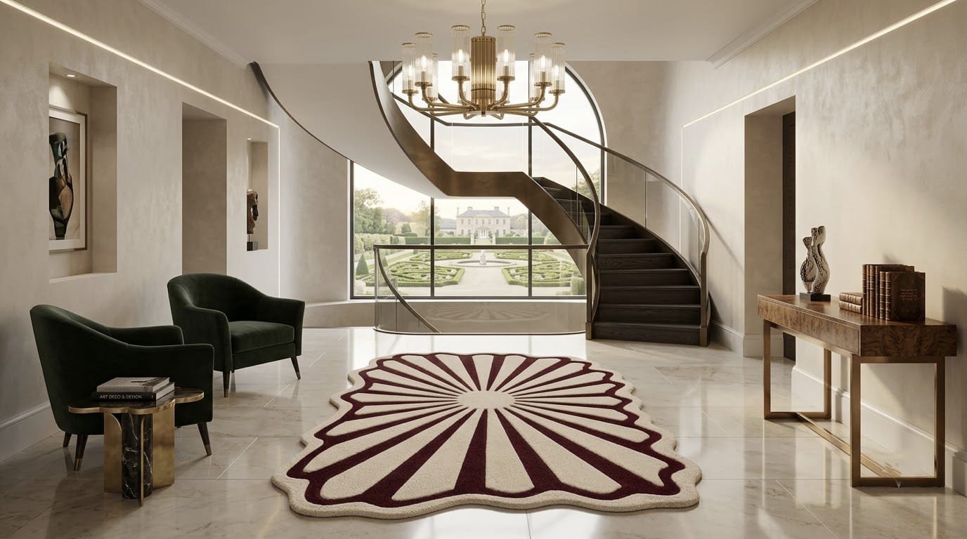 Burgundy Floral Rug