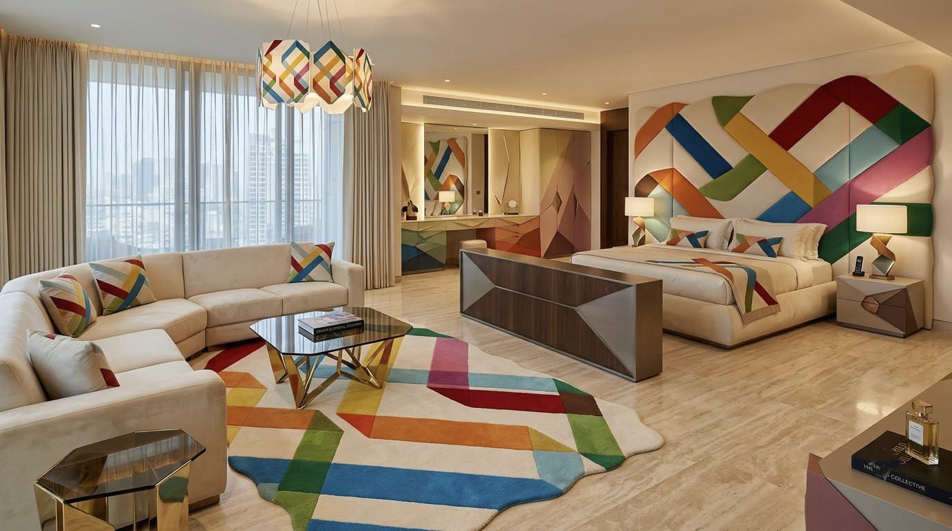 Multicolor Geometric Rug