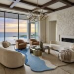 Blue Beige Wave Rug View 3