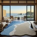 Blue Beige Wave Rug View 2