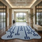 Blue Greek Key Rug View 2