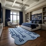 Blue Greek Key Rug View 3