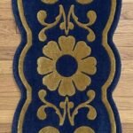Majestic Blue & Gold Ornamental Runner Rug View 5