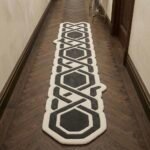 Charcoal Hexagon Geometric Runner Rug View 3