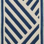 Cobalt Blue Interlocking Stripe Runner Rug View 3