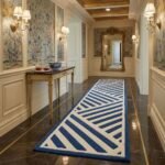 Cobalt Blue Interlocking Stripe Runner Rug View 4