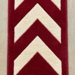 Burgundy Chevron Runner Rug – Red Geometric Hallway Carpet View 3