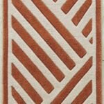Terracotta Chevron Stripe Runner Rug View 3