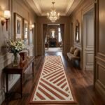 Terracotta Chevron Stripe Runner Rug View 4
