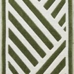 Olive Geometric Stripe Runner Rug View 3