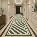 Olive Geometric Stripe Runner Rug View 4