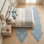 Light Blue Ornamental Runner Rug View 2