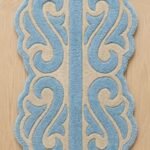 Light Blue Ornamental Runner Rug View 4