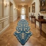 Light Blue Ornamental Runner Rug View 6