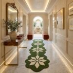 Forest Green & Ivory Floral Runner Rug View 4