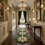 Forest Green & Ivory Floral Runner Rug with GREEN, OFF WHITE, FLORAL, CREATIVE, HAND TUFTED – product image 1