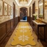 Mustard Ivory Floral Runner Rug View 2