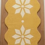 Mustard Ivory Floral Runner Rug View 3
