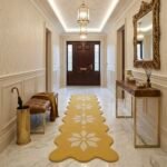 Mustard Ivory Floral Runner Rug View 4