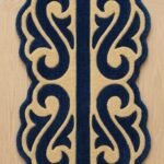 Royal Navy & Ivory Scrollwork Runner Rug View 3