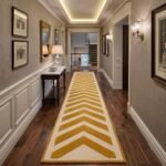 Gilded V-Line Geometric Runner Rug View 4