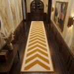 Gilded V-Line Geometric Runner Rug View 1