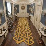 Gilded Triangle Geometric Runner Rug View 1