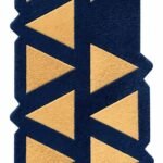 Indigo Linear Geometry Runner Rug View 4