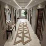 Taupe & Ivory Geometric Runner Rug View 4