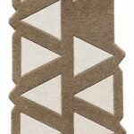 Taupe & Ivory Geometric Runner Rug View 3