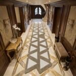 Taupe & Ivory Geometric Runner Rug with TAN, LIGHT GRAY, OFF WHITE, ABSTRACT, GEOMETRIC, GRAPHIC, CREATIVE, HAND TUFTED – product image 1