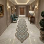 Camel & Blue Ornamental Runner Rug View 2