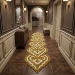 Imperial Gold & Ivory Ornamental Runner Rug with GOLD, IVORY, ORNAMENTAL, ORNATE SWIRL, SCROLLWORK, Symmetrical – product image 1