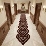 Burgundy & Grey Ornamental Runner Rug with BURGUNDY, GREY, ORNAMENTAL, ORNATE SWIRL, EMBLEMATIC, Symmetrical – product image 2