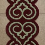 Burgundy & Grey Ornamental Runner Rug View 2