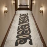 Charcoal & Ivory Abstract Swirl Runner Rug View 3