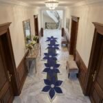 Royal Indigo Floral Sculpted Runner Rug View 4