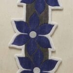 Royal Indigo Floral Sculpted Runner Rug View 3