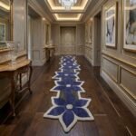 Royal Indigo Floral Sculpted Runner Rug with DARK BLUE, OFF WHITE, FLORAL, GRAPHIC, CREATIVE, HAND TUFTED – product image 1