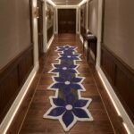 Royal Indigo Floral Sculpted Runner Rug View 2