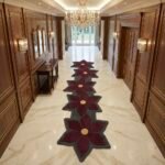 Burgundy Bloom Sculpted Runner Rug View 4