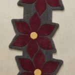 Burgundy Bloom Sculpted Runner Rug View 3