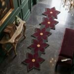 Burgundy Bloom Sculpted Runner Rug View 2