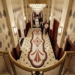 Terracotta & Ivory Geometric Crest Runner Rug View 4