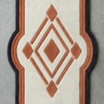 Terracotta & Ivory Geometric Crest Runner Rug View 3