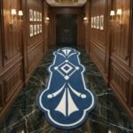 Royal Navy & Ivory Geometric Runner Rug with NAVY BLUE, OFF WHITE, GEOMETRIC, GRAPHIC, CREATIVE, HAND TUFTED – product image 1