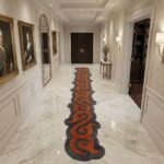 Rust & Charcoal Swirl Runner Rug with ORANGE, CHARCOAL, ABSTRACT, ORNAMENTAL, CREATIVE, HAND TUFTED – product image 1