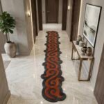 Rust & Charcoal Swirl Runner Rug View 2