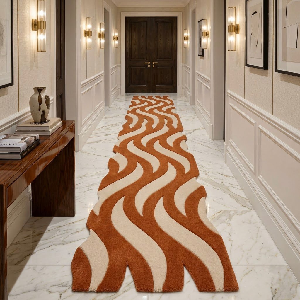 Terracotta Wave Runner Rug
