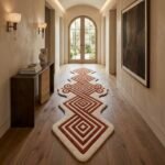 Rust Geometric Runner Rug View 3
